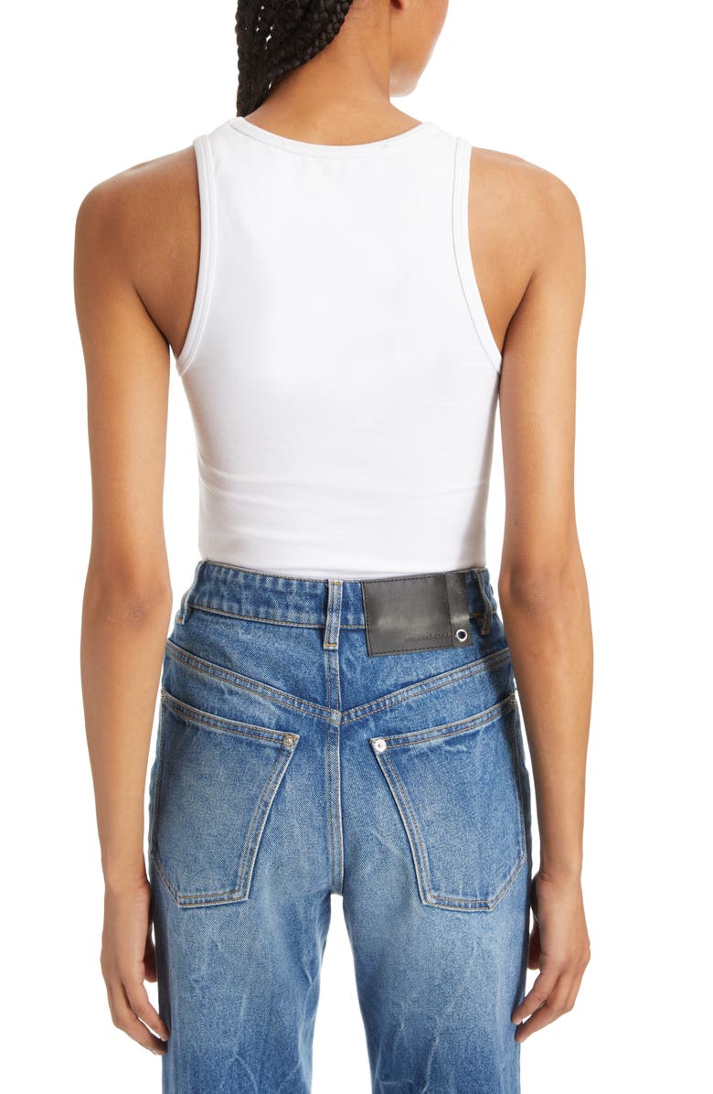 Rabanne Logo Jacquard Cotton Racerback Tank, Alternate, color,