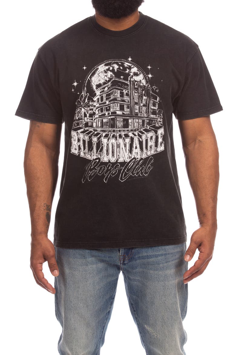 Clubhouse Cotton Graphic T-Shirt, Main, color, BLACK
