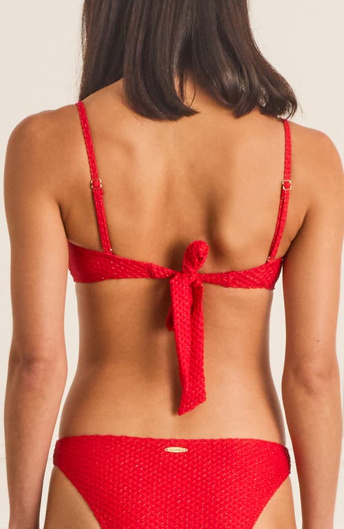 Aqua Blu Straight Front Mia Bandeau In Red
