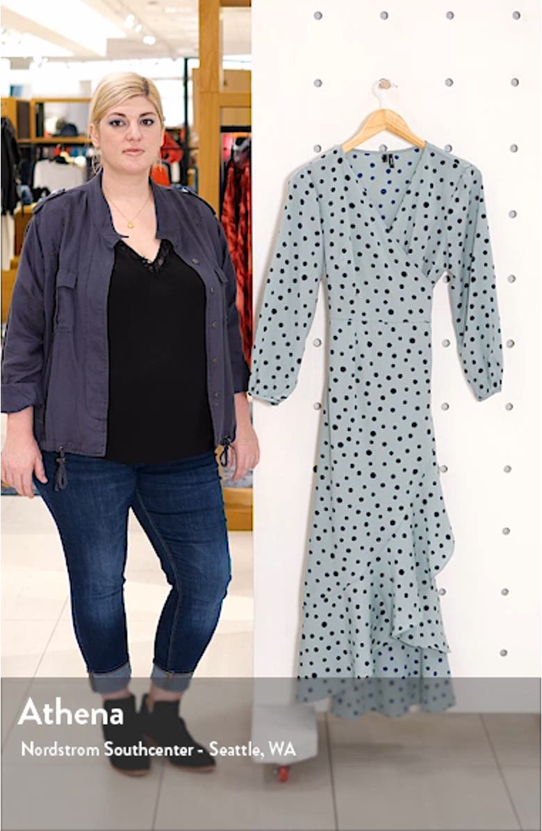 Henna Polka Dot Long Sleeve Wrap Dress, sales video thumbnail