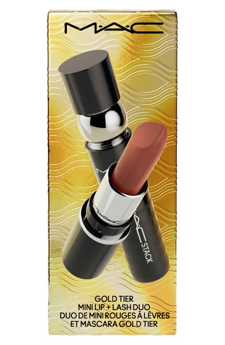 MAC Cosmetics Gold Tier Mini Lipstick + Mascara Duo Holiday Gift Set $31 Value, Alternate, color, 