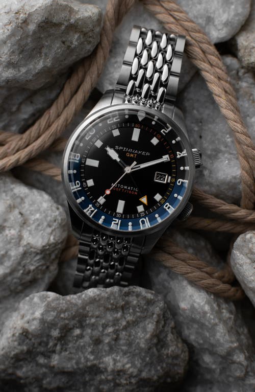 Spinnaker Bradner Gmt Automatic Bracelet Watch, 42mm In Black