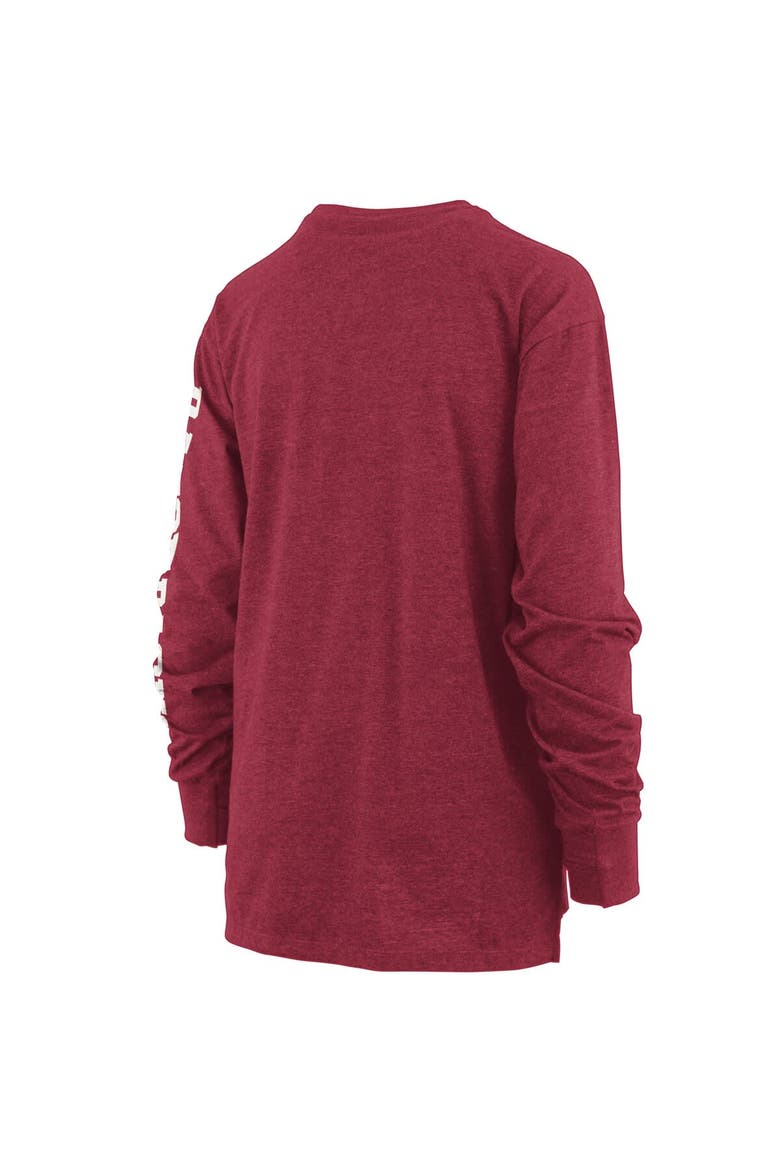 Women's Pressbox Heathered Cardinal Arkansas Razorbacks Two-Hit Canyon Long Sleeve T-Shirt, Alternate, color, Cardinal