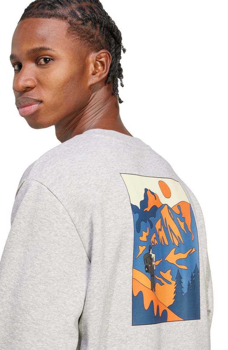 adidas Graphic Hike Sweatshirt, Alternate, color, Medium Grey Heather