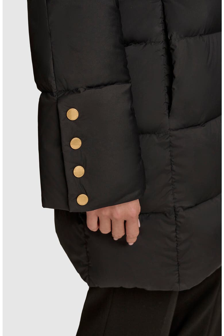 Water Resistant Hooded Down Puffer Coat, Alternate, color, BLACK