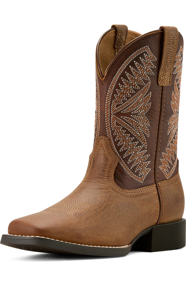 Ariat Kids' Ruidoso Western Boot, Alternate, color, Pearl/ Chocolate Brown