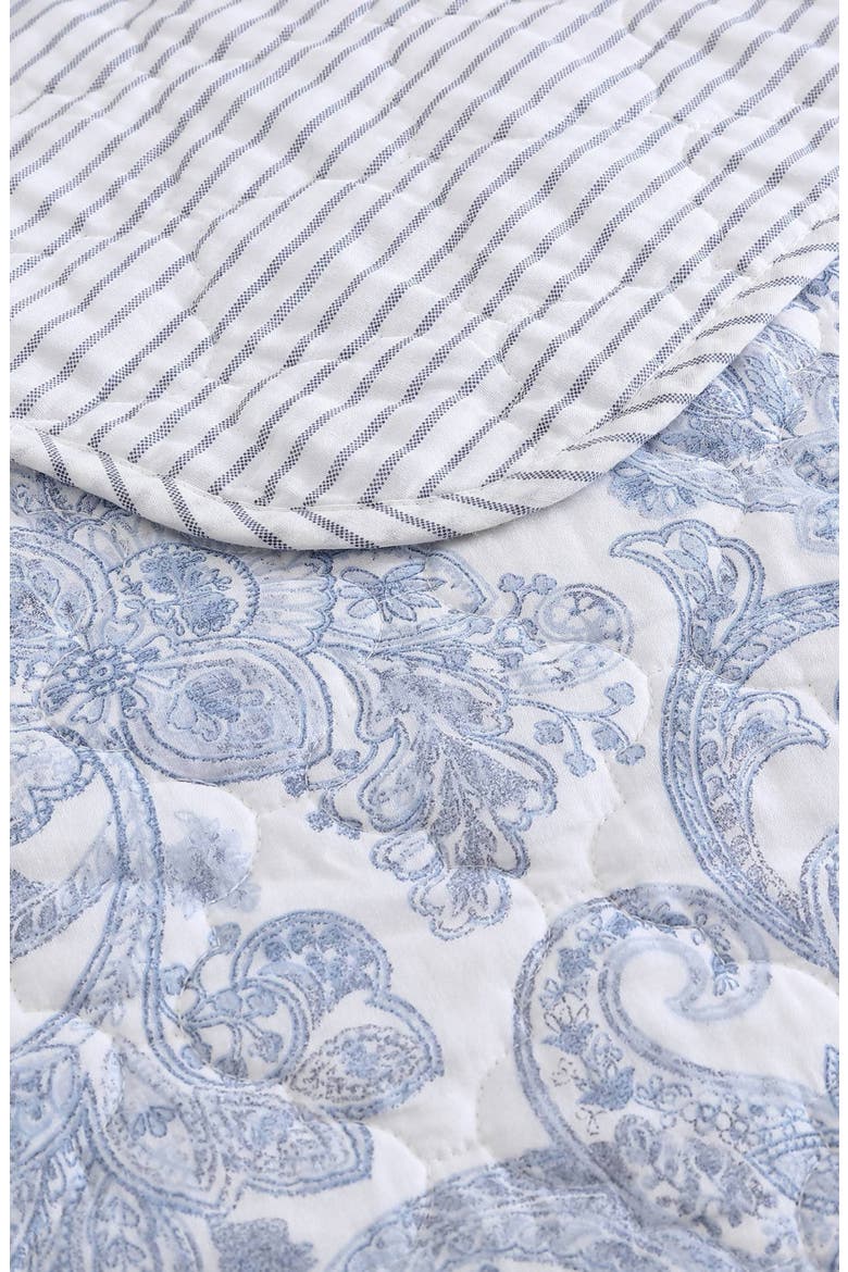Field of Paisley Reversible Quilt & Sham Set, Alternate, color, BLUE
