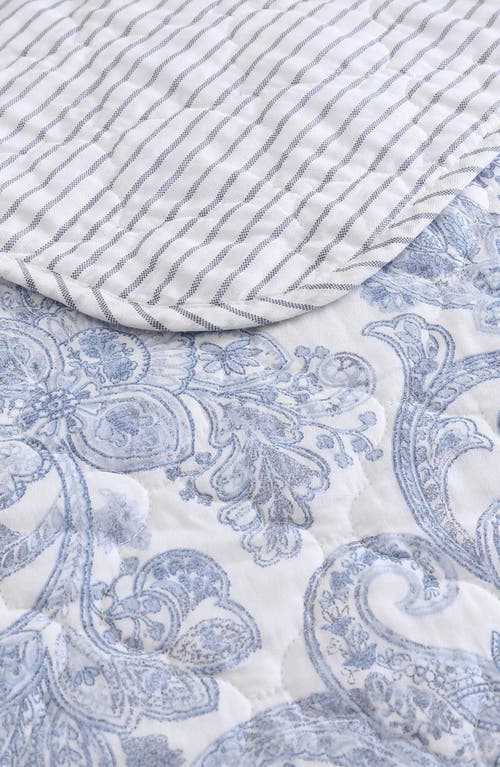 Stone Cottage Field Of Paisley Reversible Quilt & Sham Set In Blue