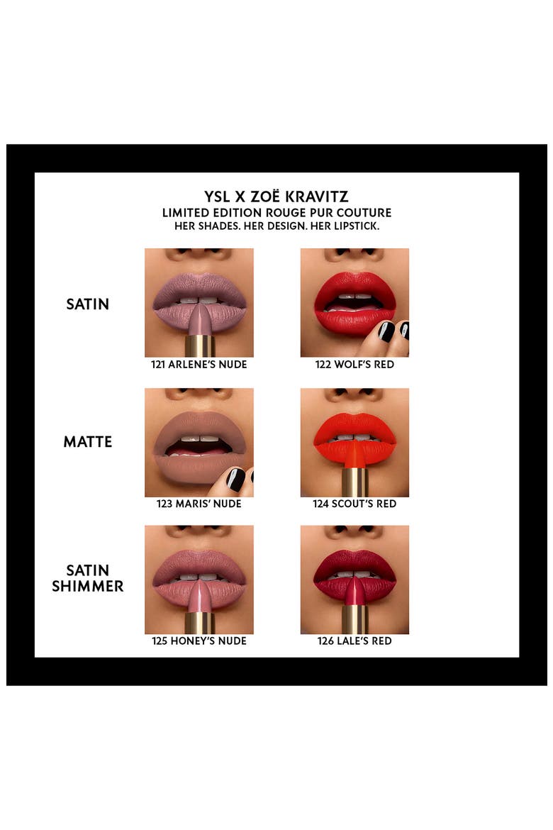 x Zoë Kravitz Rouge Pur Couture Lipstick (Limited Edition), Alternate, color, 122 WOLFS RED / SATIN