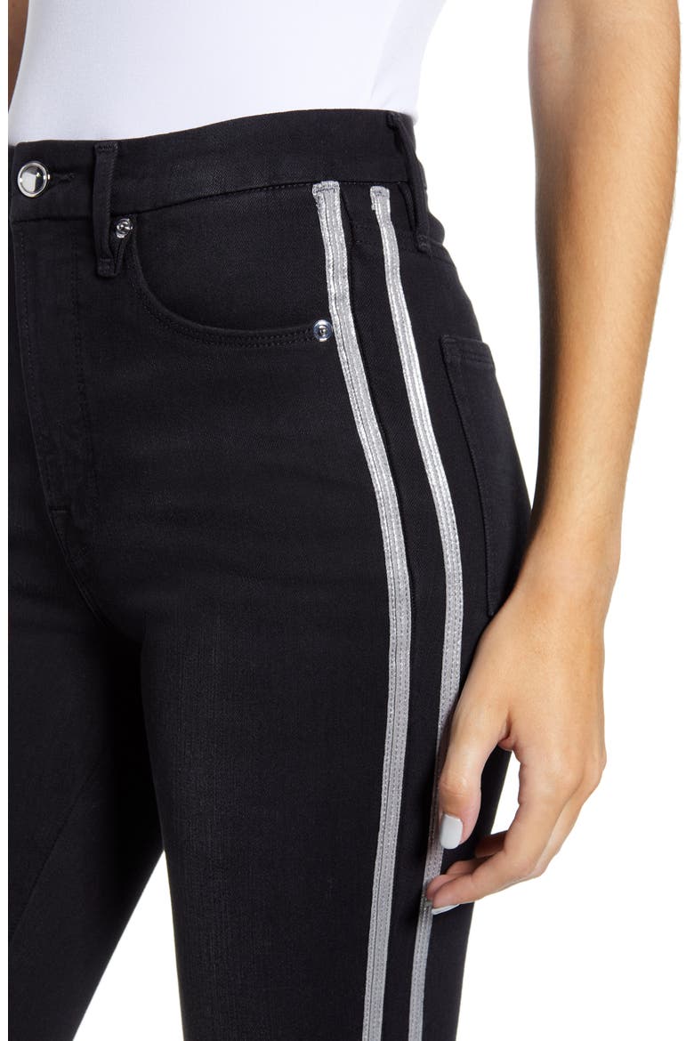 Good Legs Athletic Stripe High Waist Ankle Skinny Jeans, Alternate, color, BLACK064