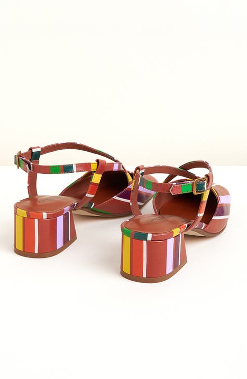 Charlotte Stone Vera Crisscross Slingback Low Block Heel Pump