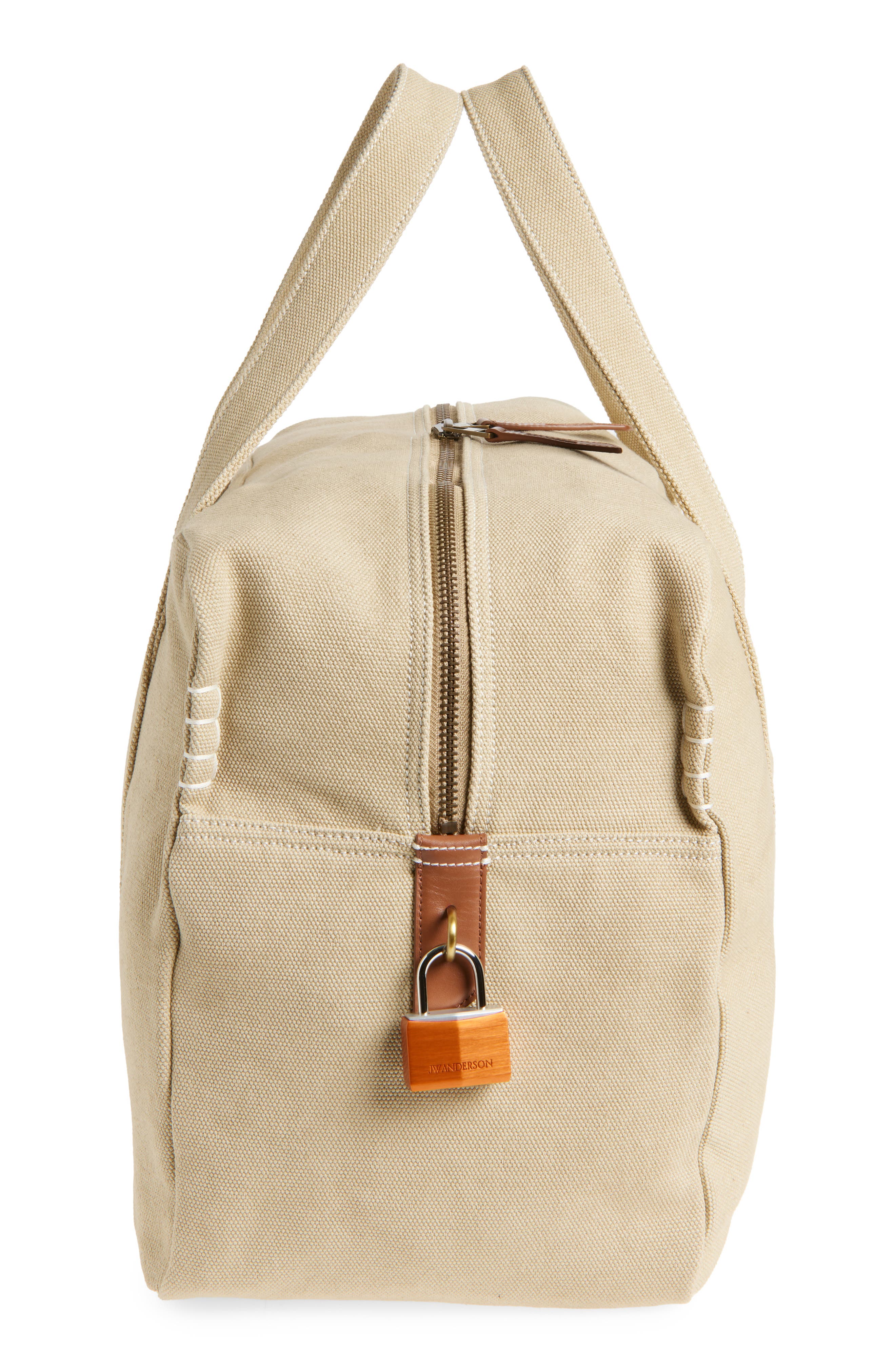 JW Anderson Cotton Canvas Weekend Bag, Alternate, color, Stone