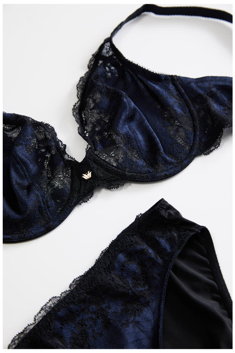 Modern Affair Underwire Plunge Bra, Alternate, color, NIGHT SKY/ BLACK