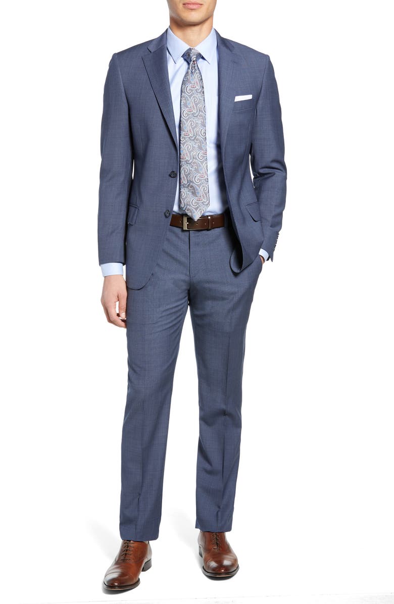 Hart Schaffner Marx Brooklyn Classic Fit Solid Wool Suit, Main, color, 