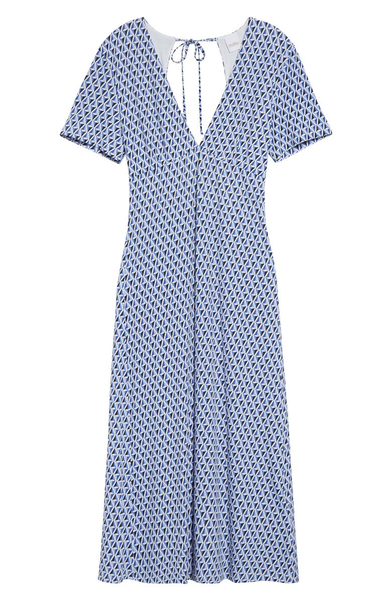 Max Mara Bchorigano Geo Print Midi Dress, Alternate, color, Cornflower Blue