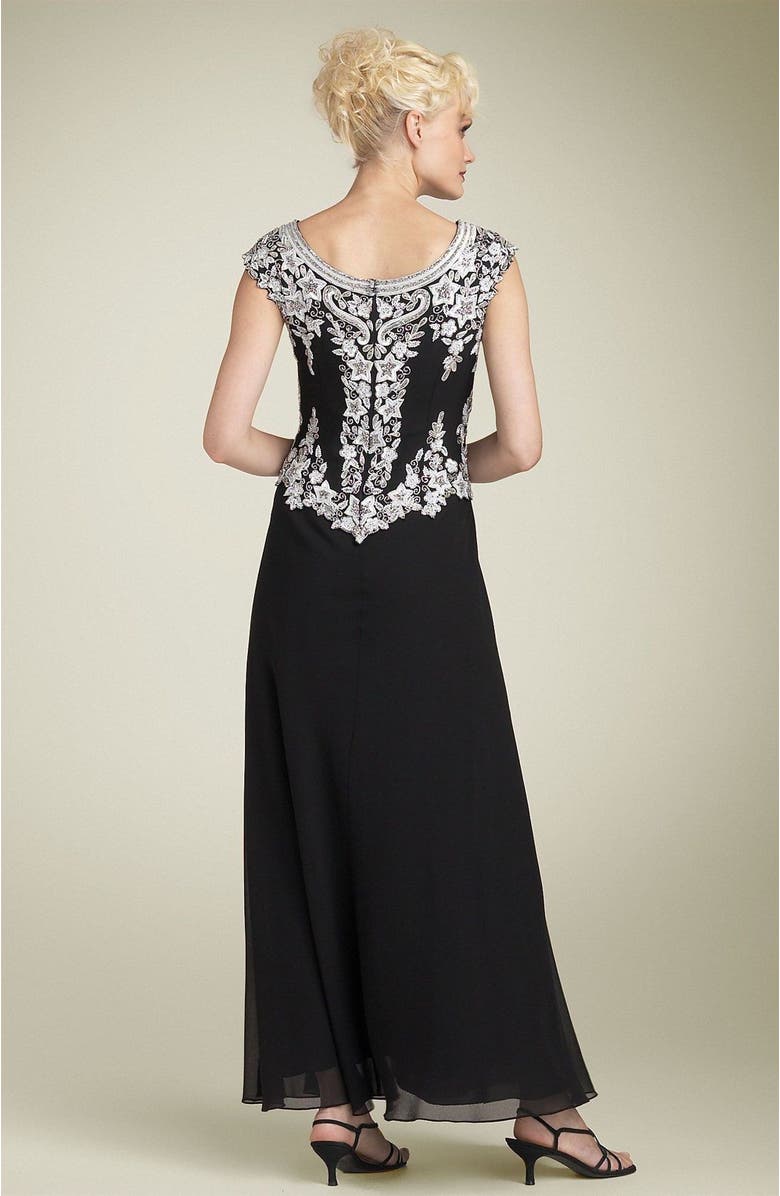 J Kara Mock Two Piece Scalloped Dress, Alternate, color,