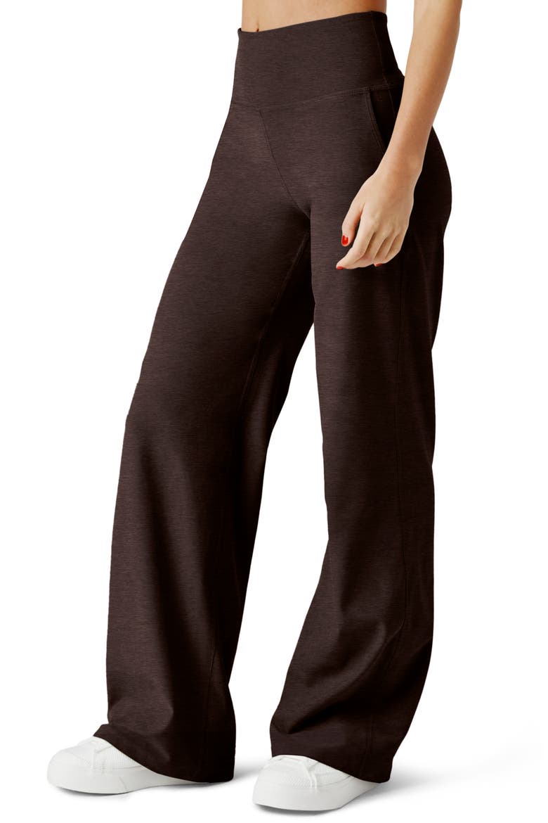 Space Dye Wide Leg Pants, Alternate, color, DARK CHOCOLATE HEATHER