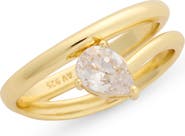ARGENTO VIVO Pear Cut CZ Bypass Ring
