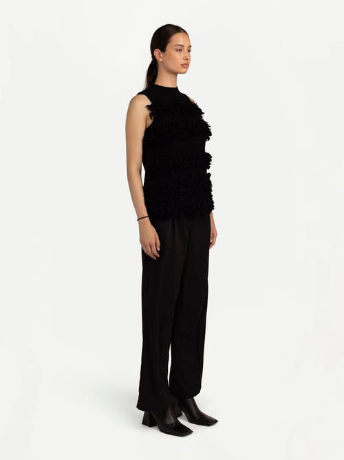 Gobi Mongolian Cashmere Loop-stitch Cashmere Vest In Black