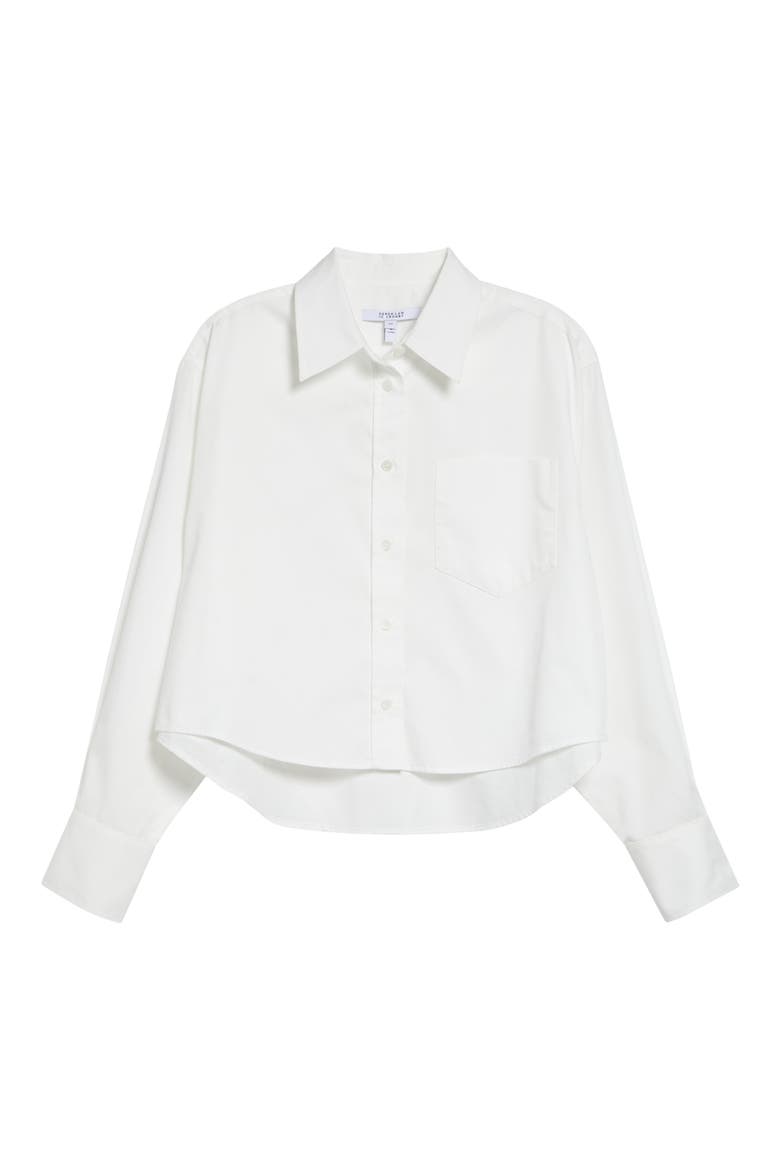 Evelina Poplin Boxy Button-Up Shirt, Alternate, color, WHITE