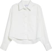 Derek Lam 10 Crosby Evelina Poplin Boxy Button-Up Shirt