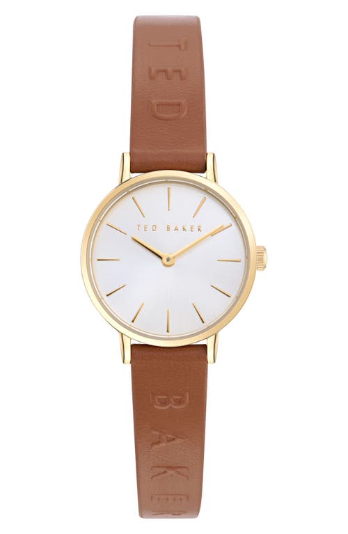 Ted Baker Classic Leather Strap Watch, 28mm In Brown