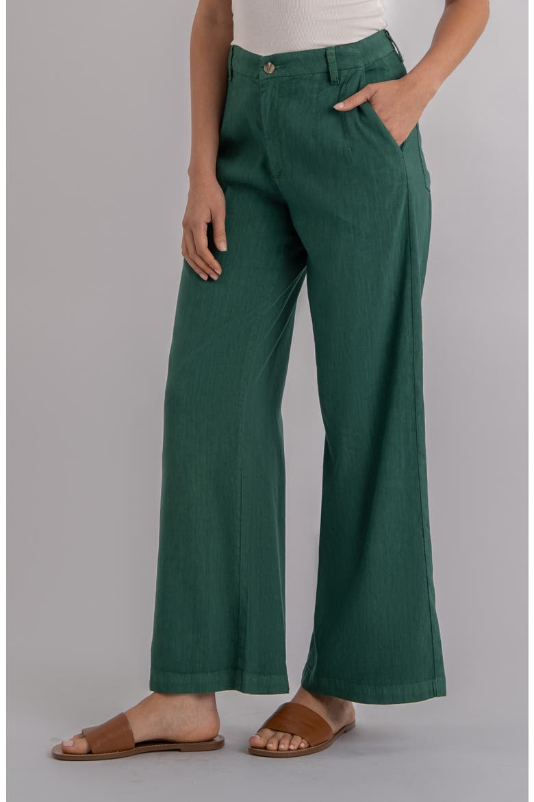 Meg High Waist Linen Blend Wide Leg Pants, Alternate, color, JUNGLE