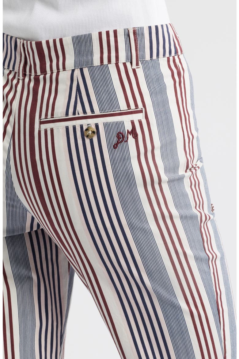 Gaia Stretch Organic Cotton Capri Pants, Alternate, color, NAVY MULTI STRIPE