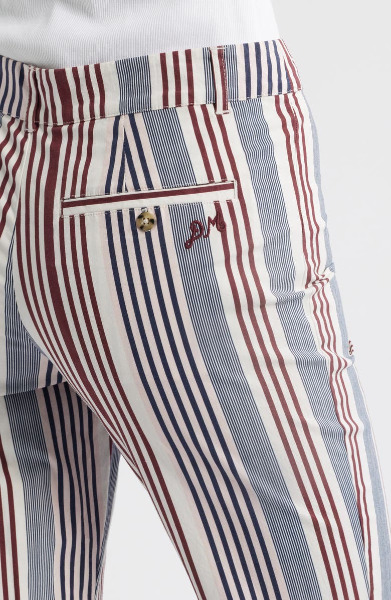 Damson Madder Gaia Stretch Organic Cotton Capri Pants, Alternate, color, Navy Multi Stripe