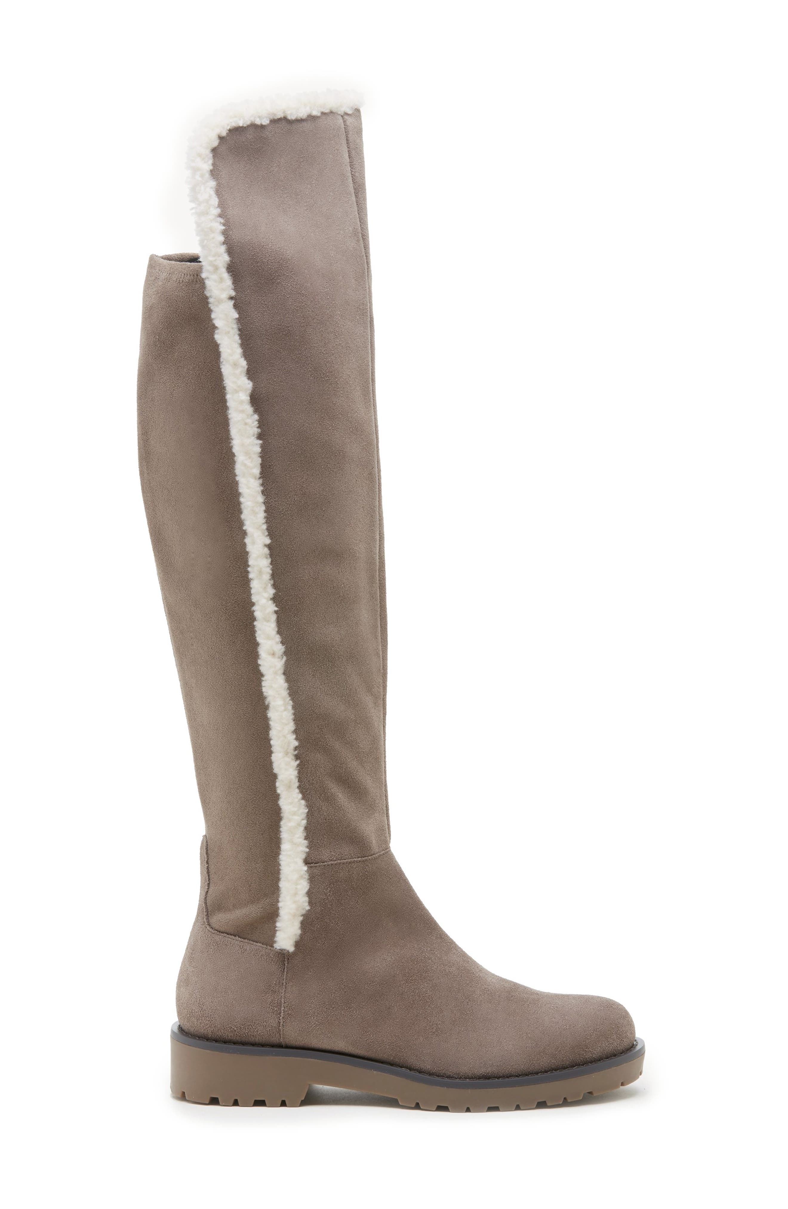 Juno Faux Shearling Trim Boot, Alternate, color, FALL TAUPE LEATHER