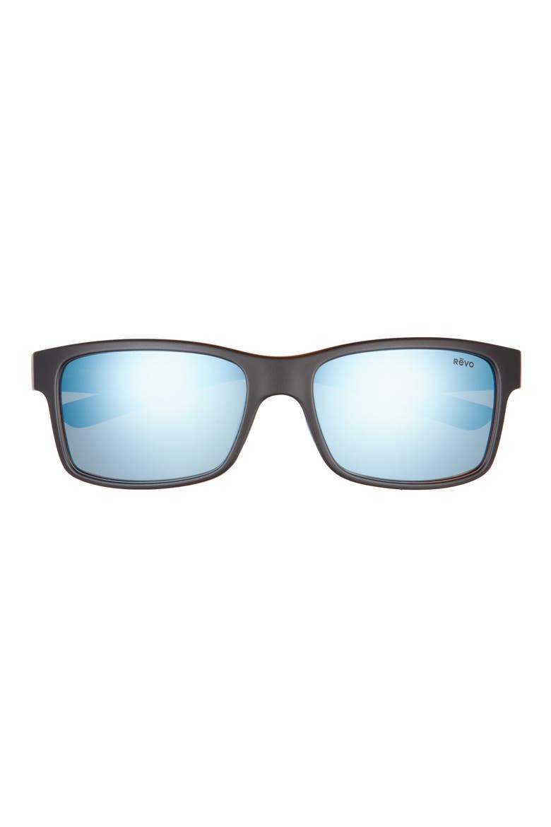 Crawler 59mm Polarized Rectangular Sunglasses, Main, color, MATTE BLACK/ TORT/ BLUE WATER