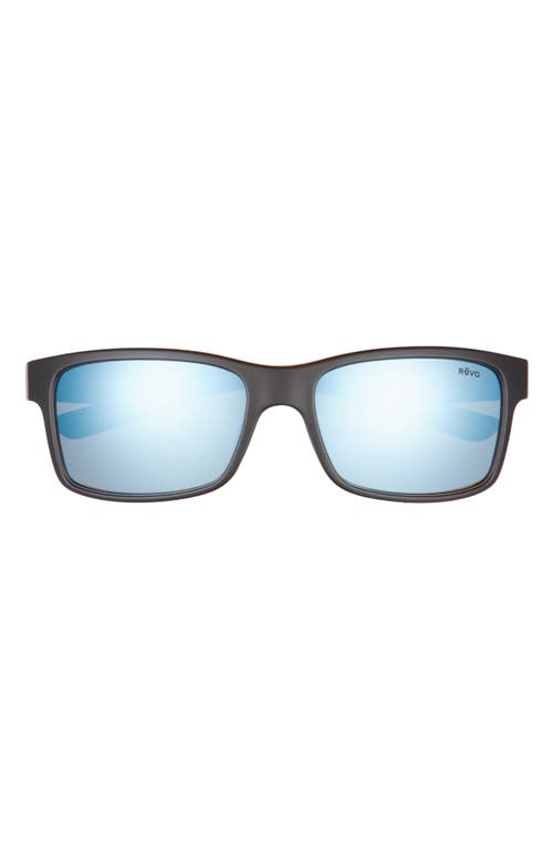 Revo Crawler 59mm Polarized Rectangular Sunglasses in Matte Black/tort/blue Water at Nordstrom