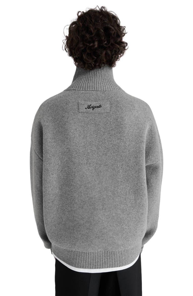 Axel Arigato Core Zip-Up Sweater, Alternate, color, Grey Melange