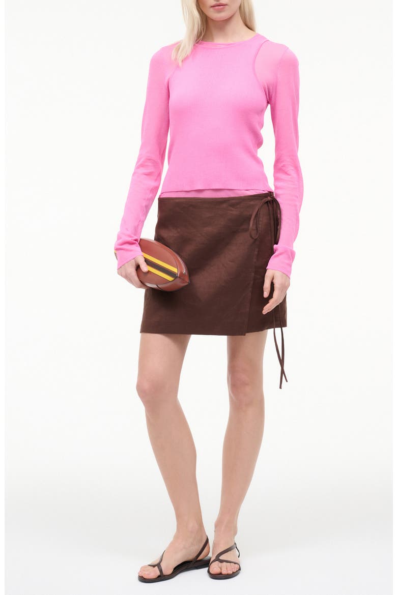 Taylor Long Sleeve Mixed Media Minidress, Main, color, ORCHID