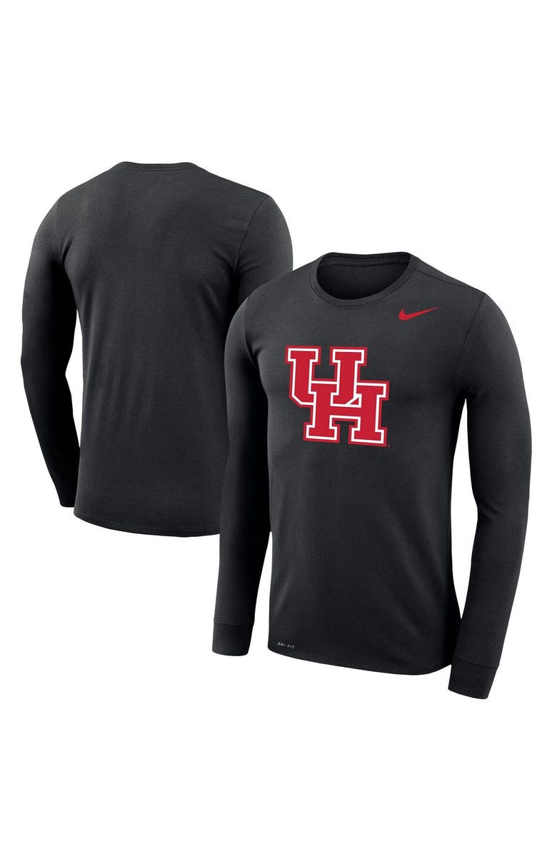 Nike Men's Nike Black Houston Cougars Legend Wordmark Performance Long Sleeve T-Shirt, Alternate, color,