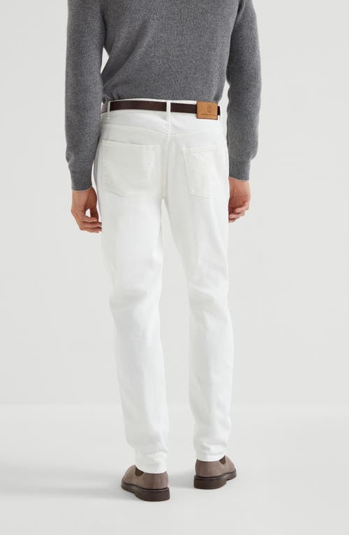 Brunello Cucinelli White Mid-rise Slim Jeans In White