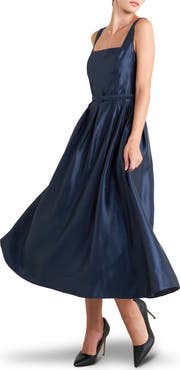 FREEMARKET Sleeveless Fit & Flare Satin Maxi Dress