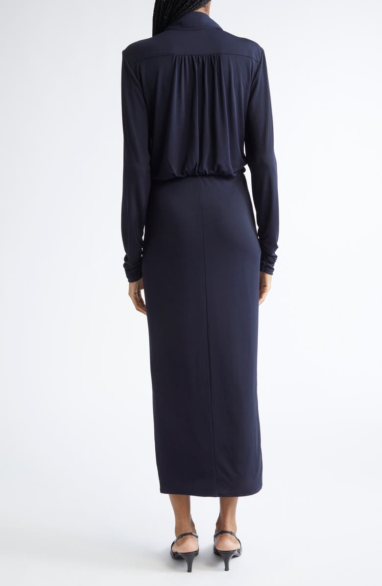 Cinq à Sept Seferina Ruched Detail Long Sleeve Shirtdress, Alternate, color, Navy