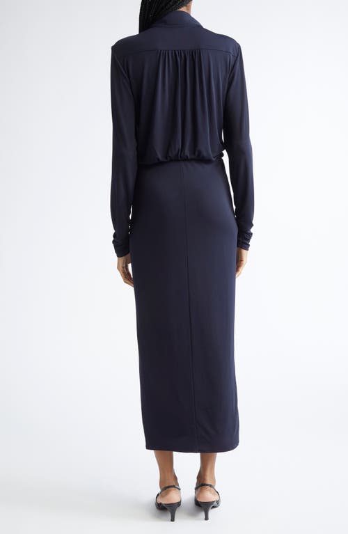 Cinq À Sept Seferina Ruched Detail Long Sleeve Shirtdress In Burgundy