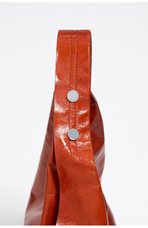 Bimba Y Lola Leather Maxi Bikini Paper Bag In Orange