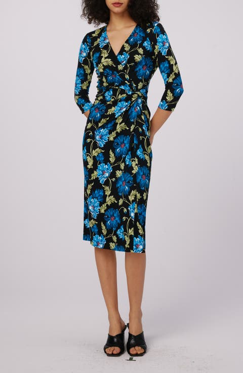 Borris Floral Faux Wrap Dress