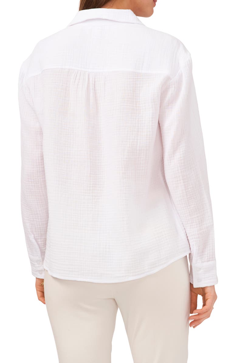 Chaus V-Neck Collared Blouse, Alternate, color, White