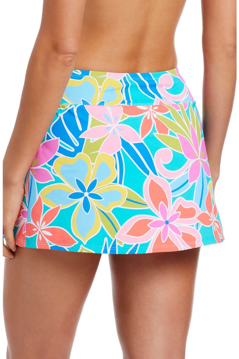 High Waist Skirted Bikini Bottoms, Alternate, color, AQUA FRESCA