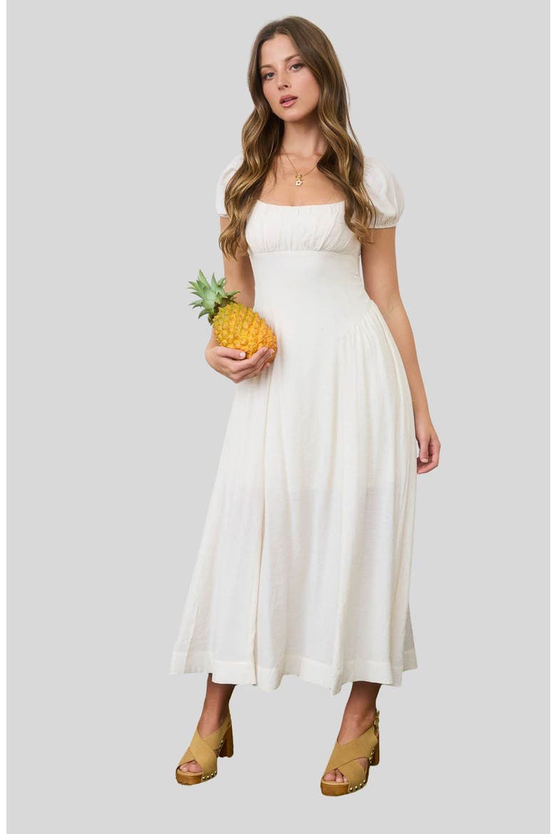 Drop Waist Seam Midi Dress, Alternate, color, NATURAL