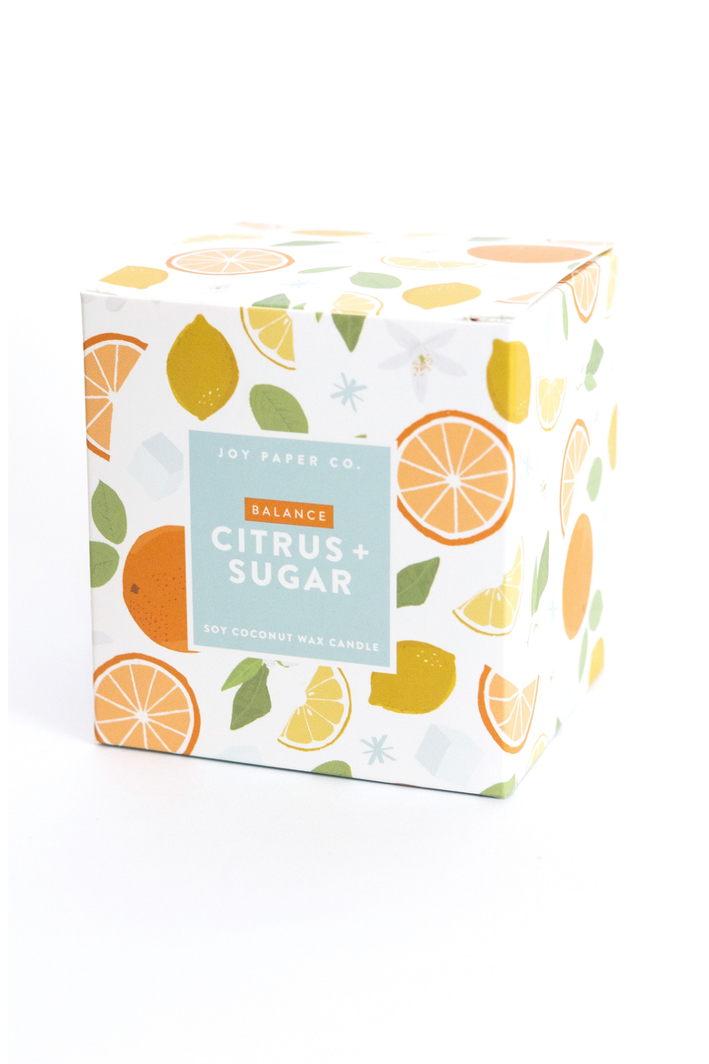 Balance Citrus Sugar Soy Coconut Candle, Alternate, color, White Glass