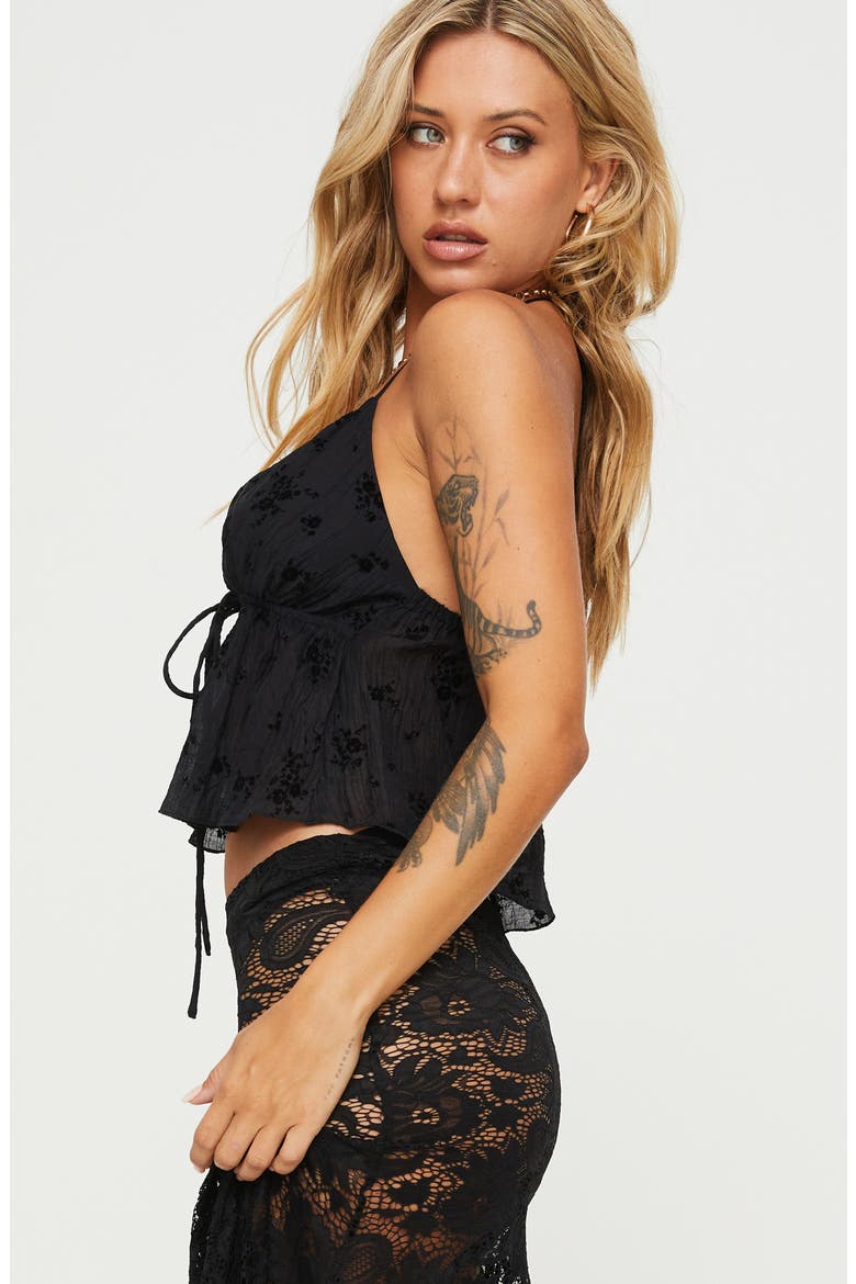 Keyton Halter Top, Alternate, color, BLACK