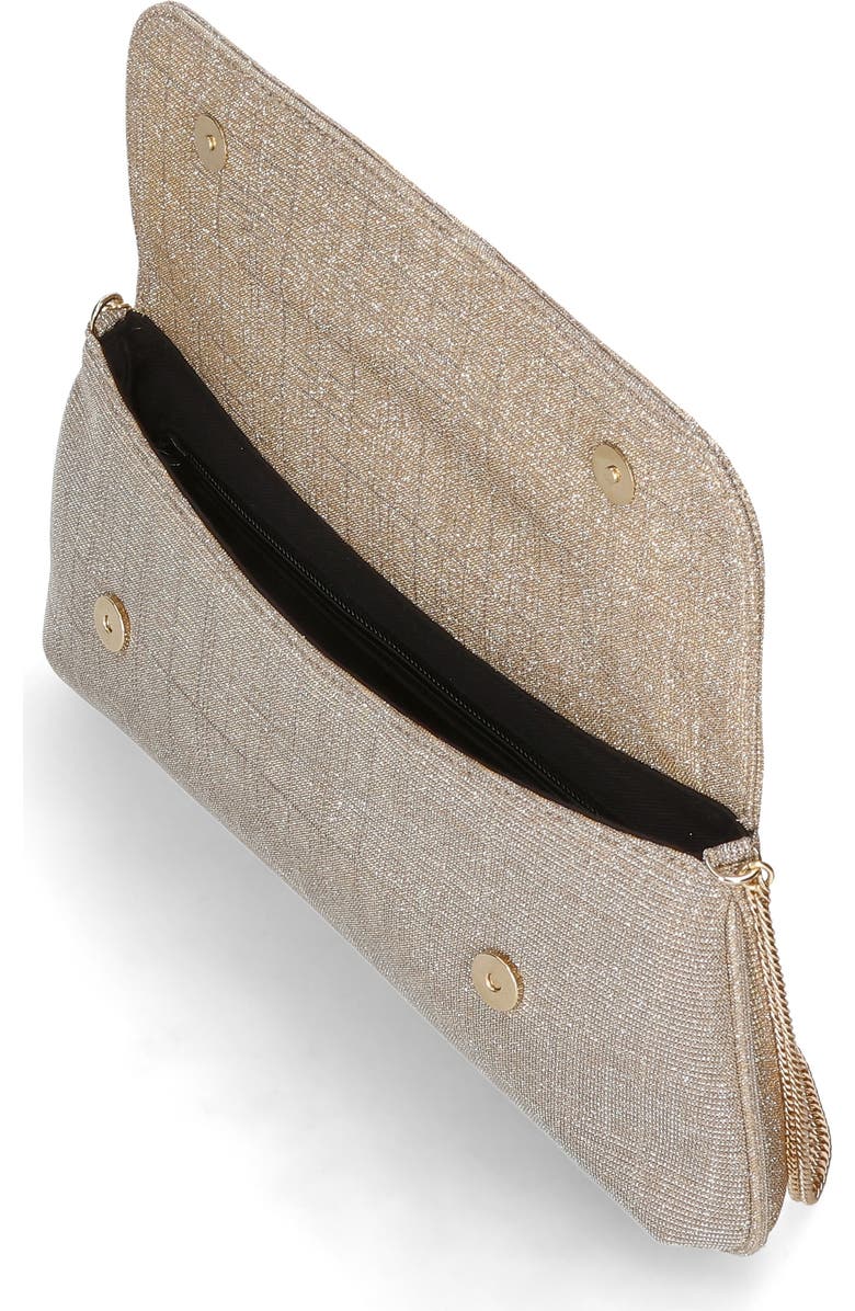 MASCARO Medium Clutch With Cross Body Chain Strap, Alternate, color, Champagne Gold