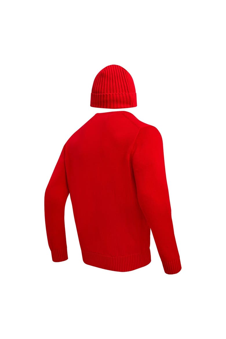 Men's Pro Standard Red Kansas City Chiefs Crewneck Pullover Sweater & Cuffed Knit Hat Box Gift Set, Alternate, color, Red