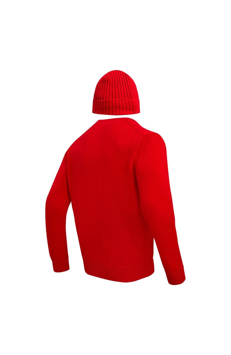 PRO STANDARD Men's Pro Standard Red Kansas City Chiefs Crewneck Pullover Sweater & Cuffed Knit Hat Box Gift Set, Alternate, color, Red