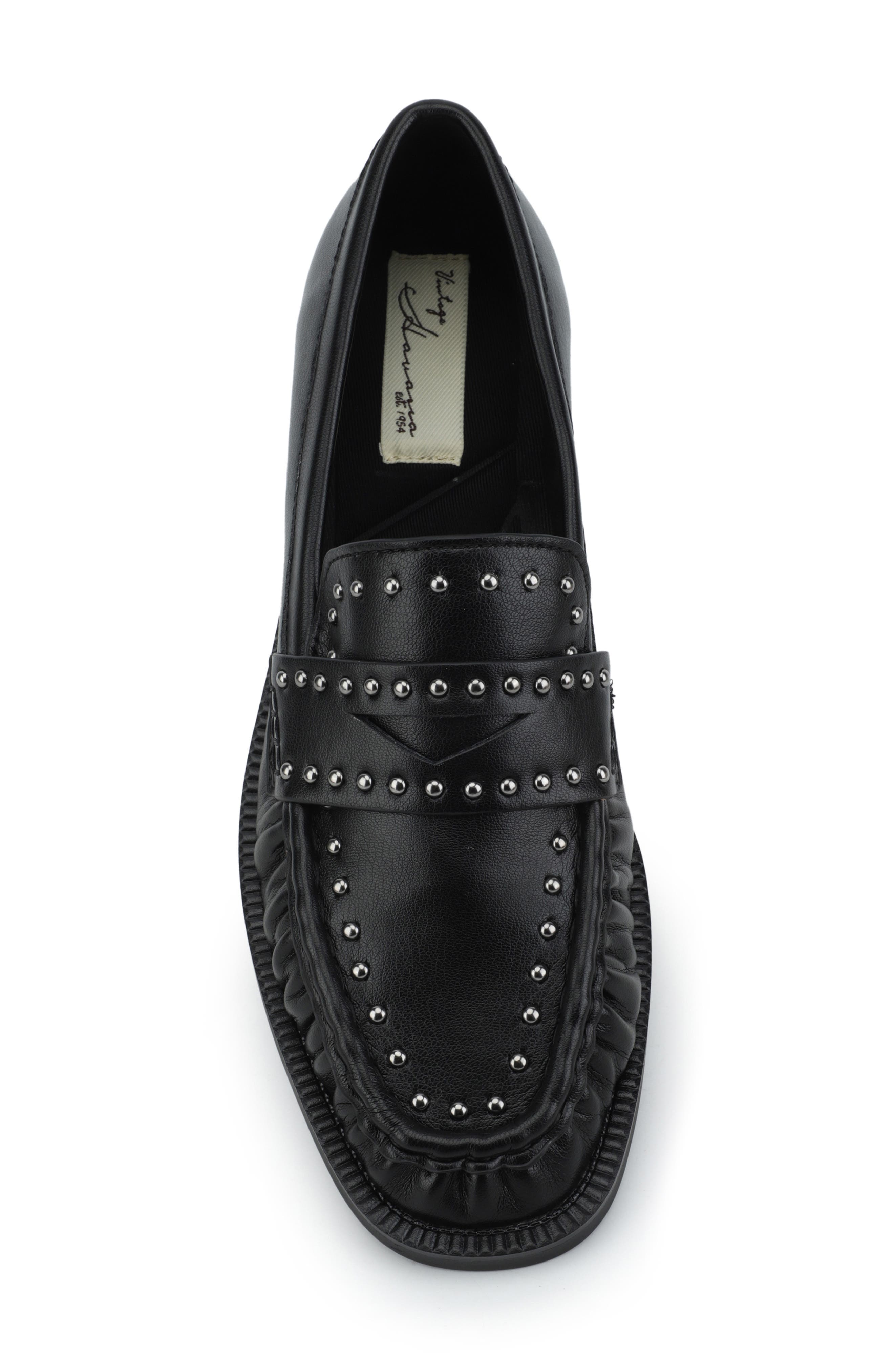 Vienna Studded Loafer, Alternate, color, BLACK